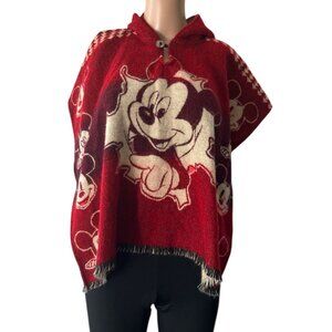 Alpaca Wool Kids-Ladies Small Mickey Mouse Poncho With Hood